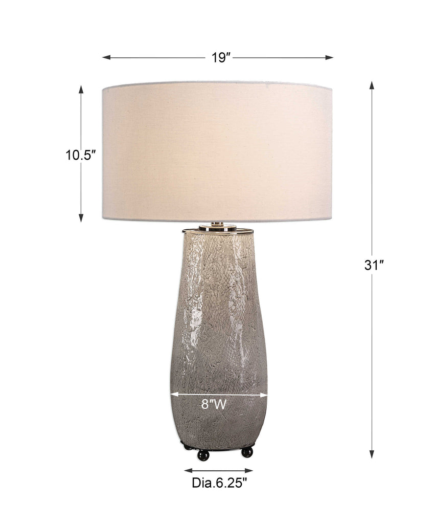 Balkana Aged Gray Table Lamp - Bombay Mercantile