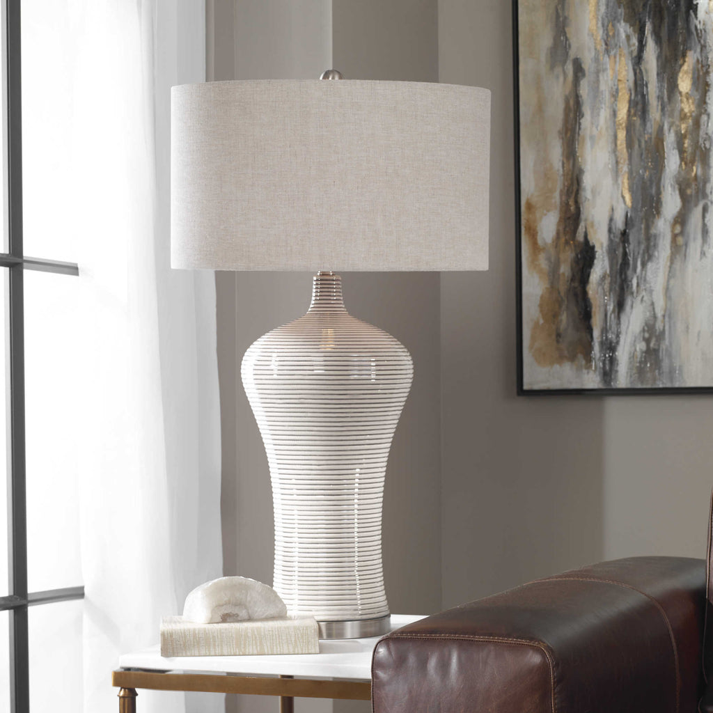 Dubrava Light Gray Table Lamp - Bombay Mercantile