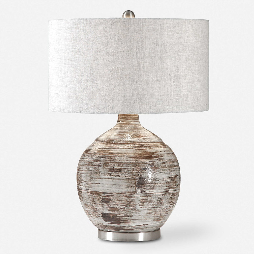 Tamula Distressed Ivory Table Lamp - Bombay Mercantile