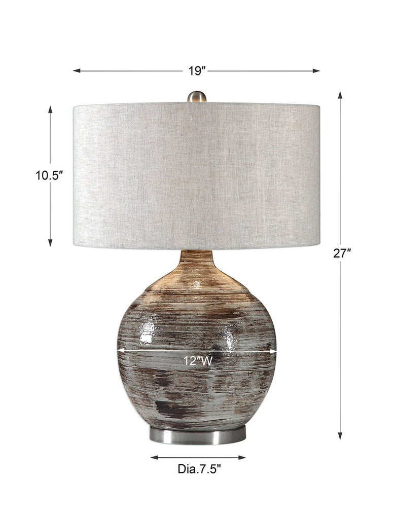 Tamula Distressed Ivory Table Lamp - Bombay Mercantile