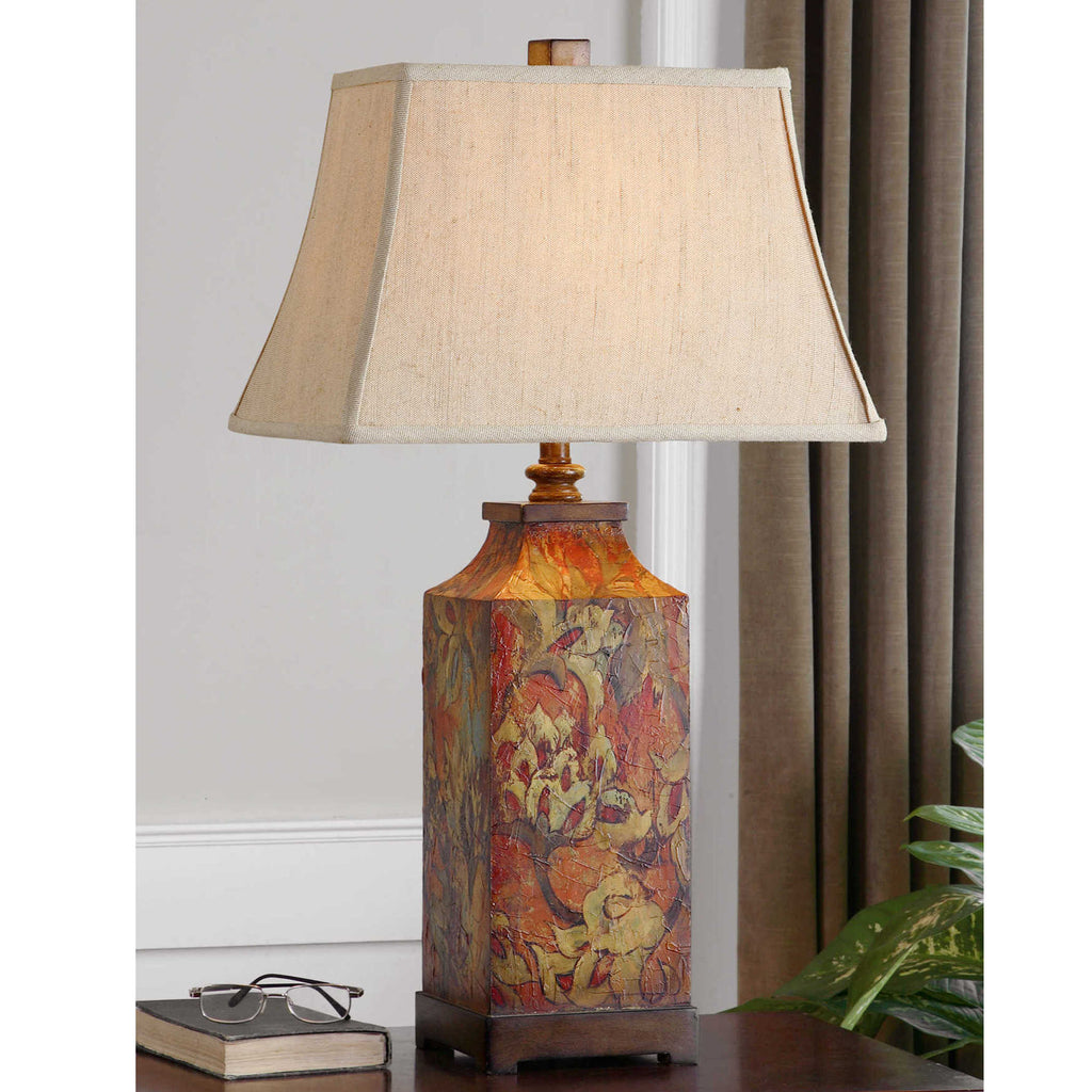 Colorful Flowers Table Lamp - Bombay Mercantile