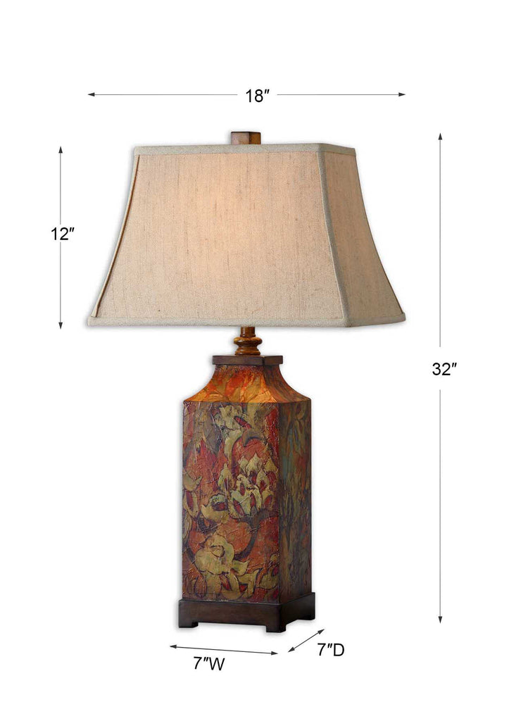Colorful Flowers Table Lamp - Bombay Mercantile