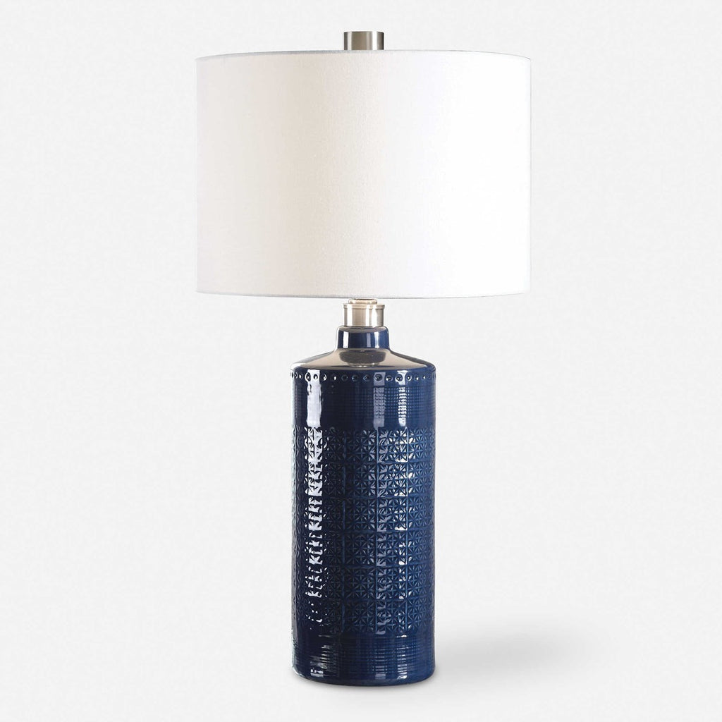 Thalia Royal Blue Table Lamp - Bombay Mercantile