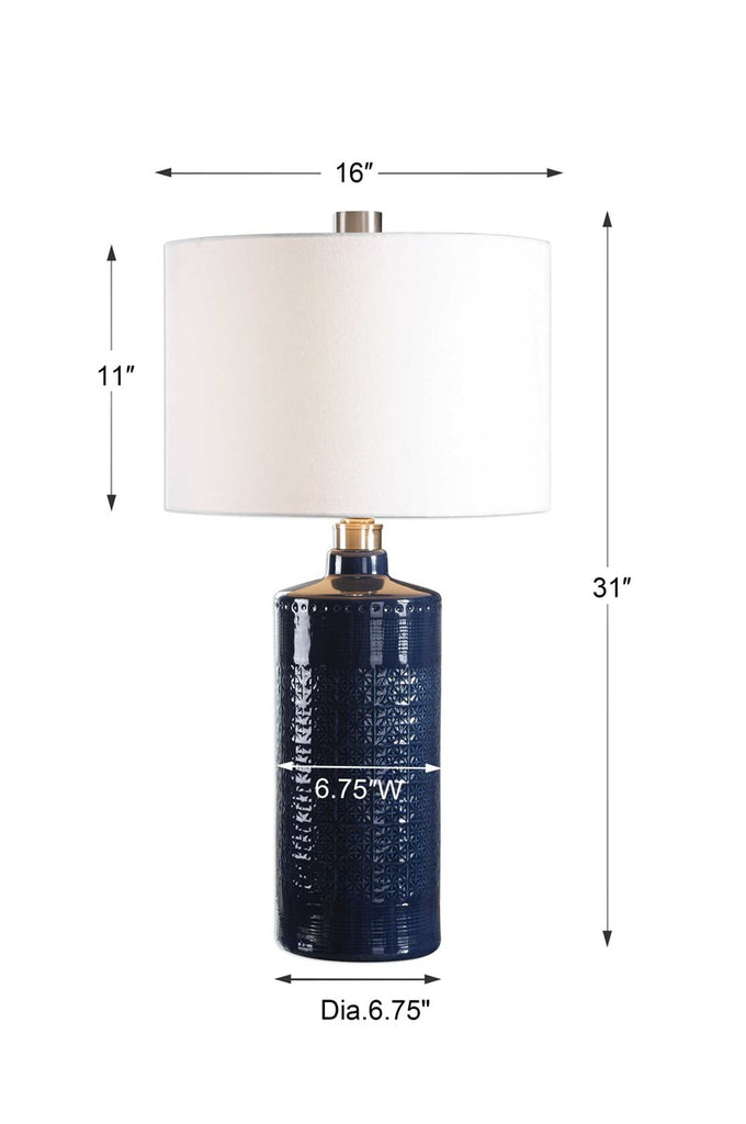 Thalia Royal Blue Table Lamp - Bombay Mercantile