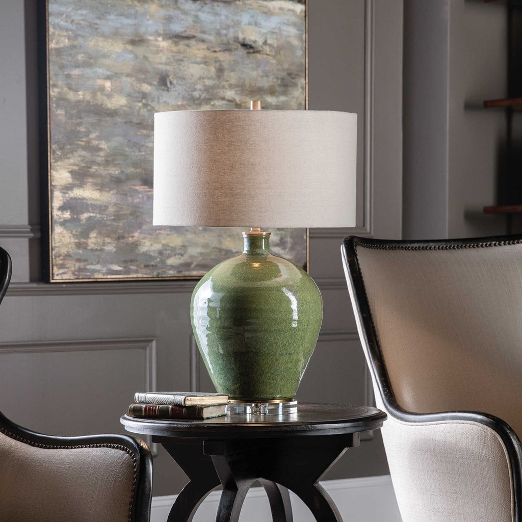 Elva Emerald Table Lamp - Bombay Mercantile