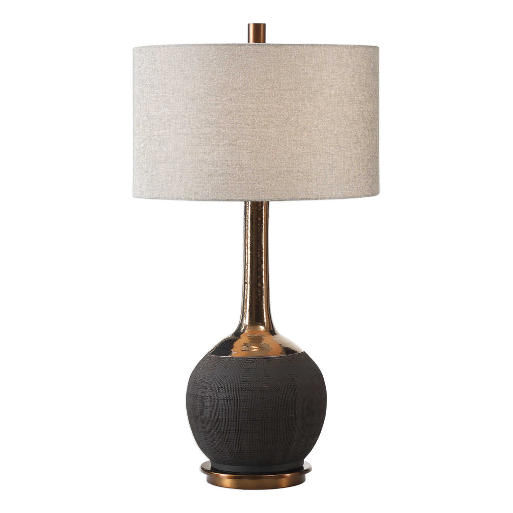 Arnav Textured Black Lamp - Bombay Mercantile