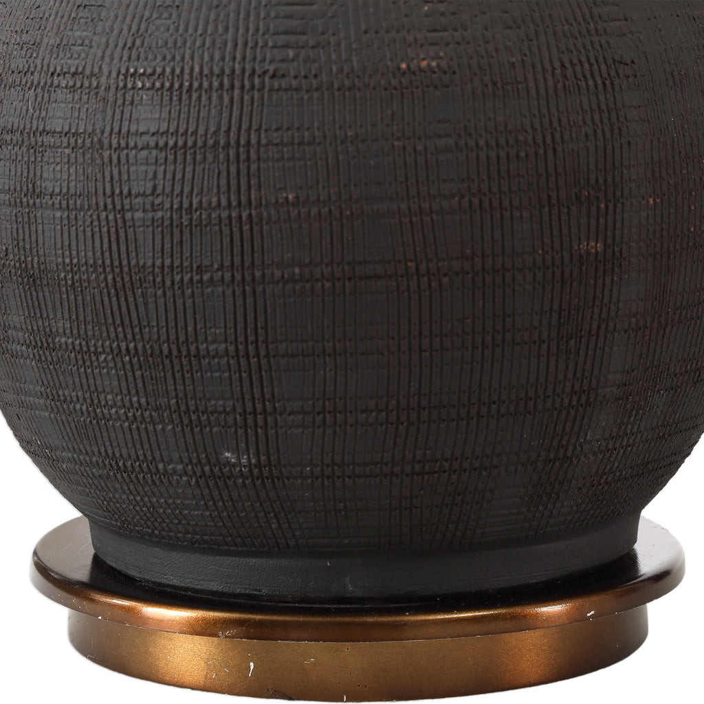 Arnav Textured Black Lamp - Bombay Mercantile