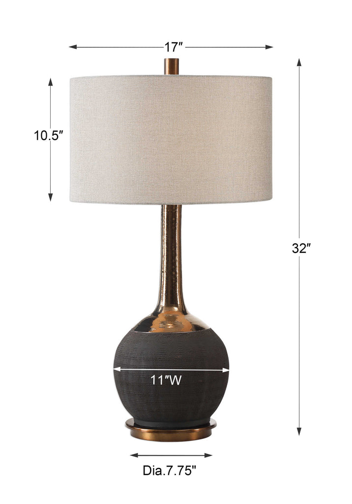 Arnav Textured Black Lamp - Bombay Mercantile
