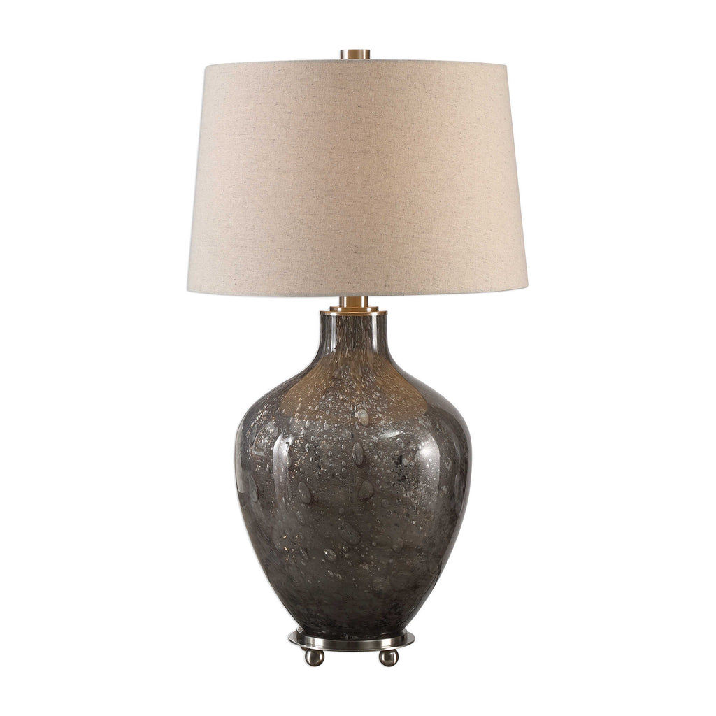 Adria Transparent Gray Glass Lamp - Bombay Mercantile