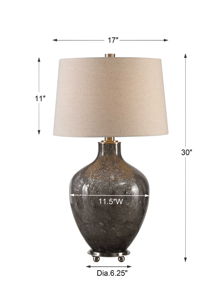 Adria Transparent Gray Glass Lamp - Bombay Mercantile
