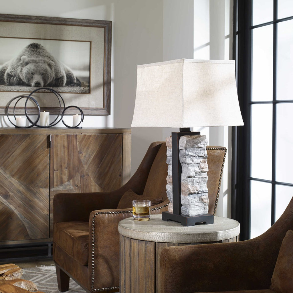 Kodiak Stacked Stone Lamp - Bombay Mercantile