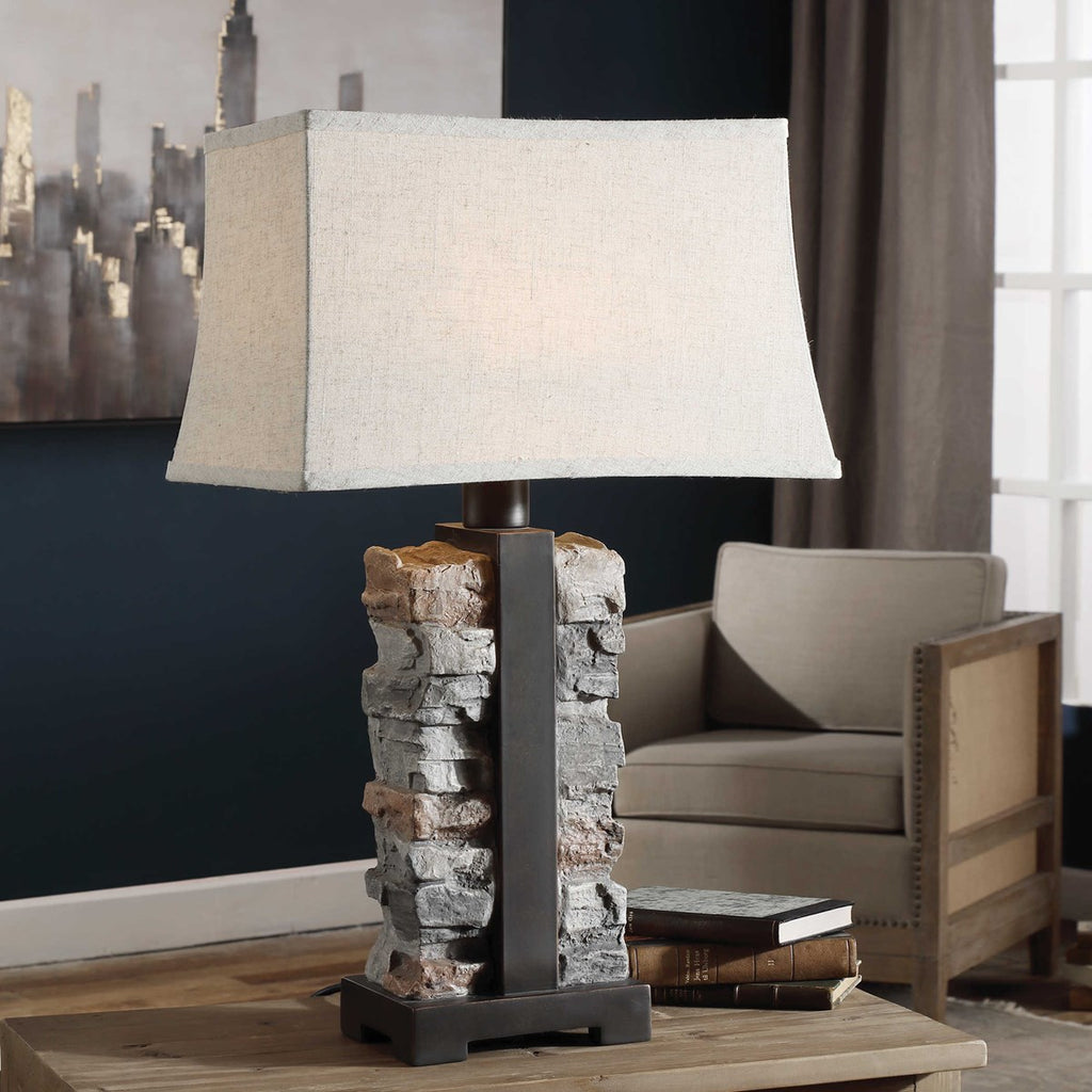 Kodiak Stacked Stone Lamp - Bombay Mercantile