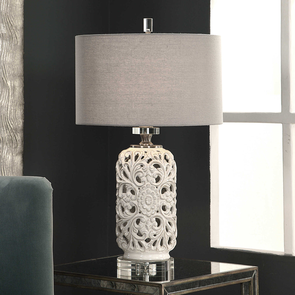 Dahlina Ceramic Table Lamp - Bombay Mercantile