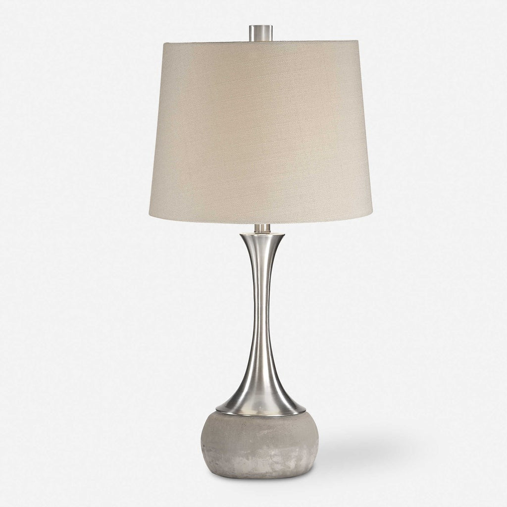 Niah Brushed Nickel Lamp - Bombay Mercantile