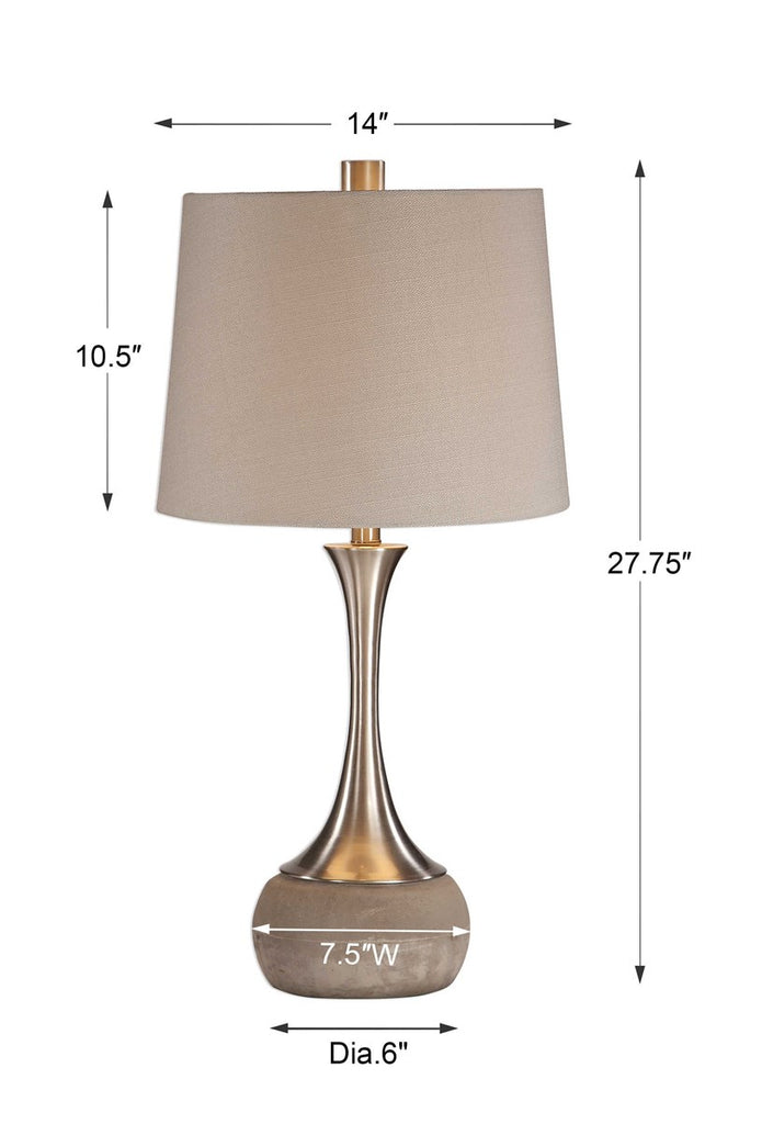 Niah Brushed Nickel Lamp - Bombay Mercantile