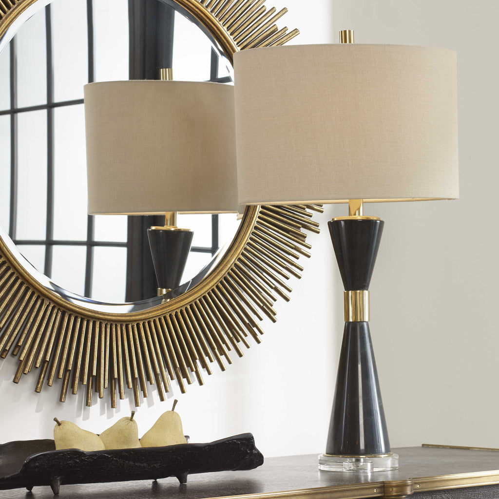 Alastair Black Marble Table Lamp - Bombay Mercantile