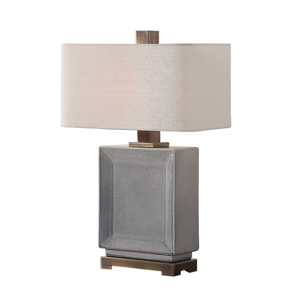 Abbot Crackled Gray Table Lamp - Bombay Mercantile