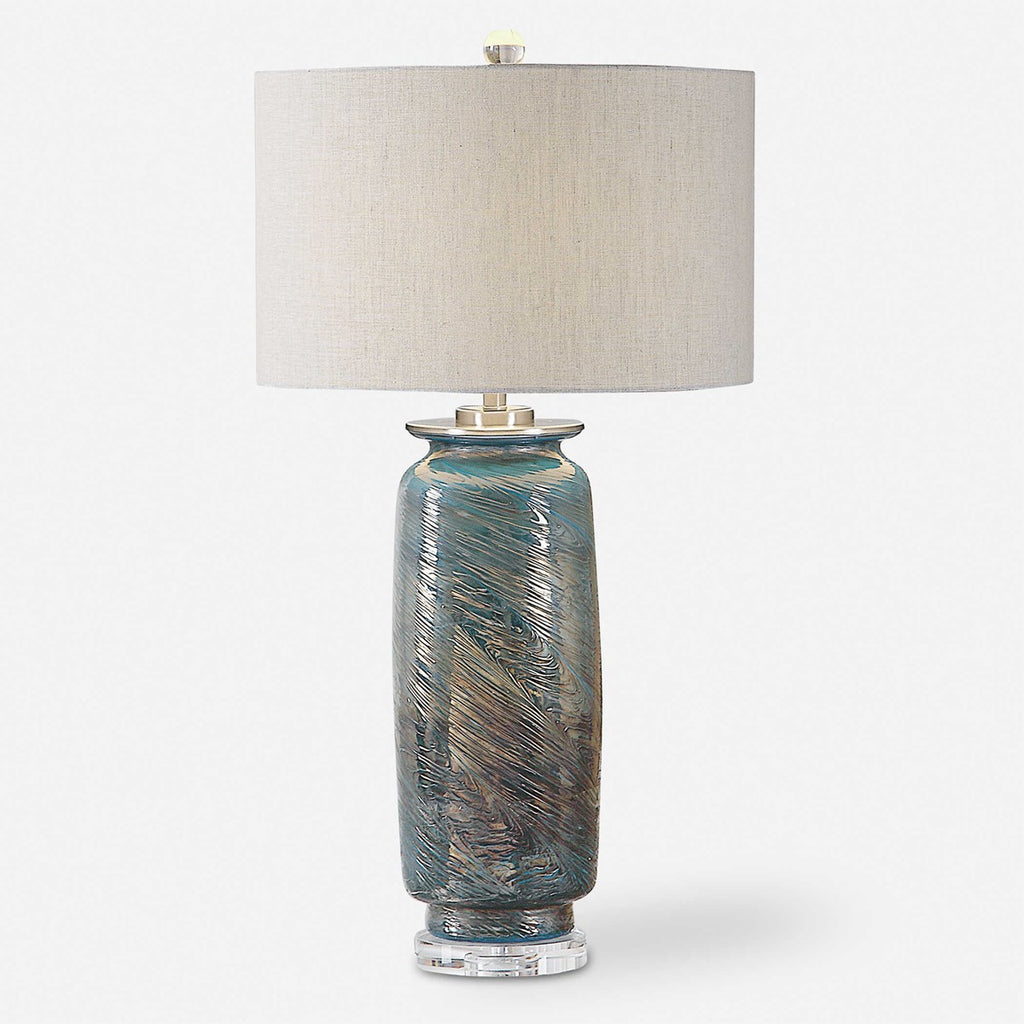 Olesya Swirl Glass Table Lamp - Bombay Mercantile