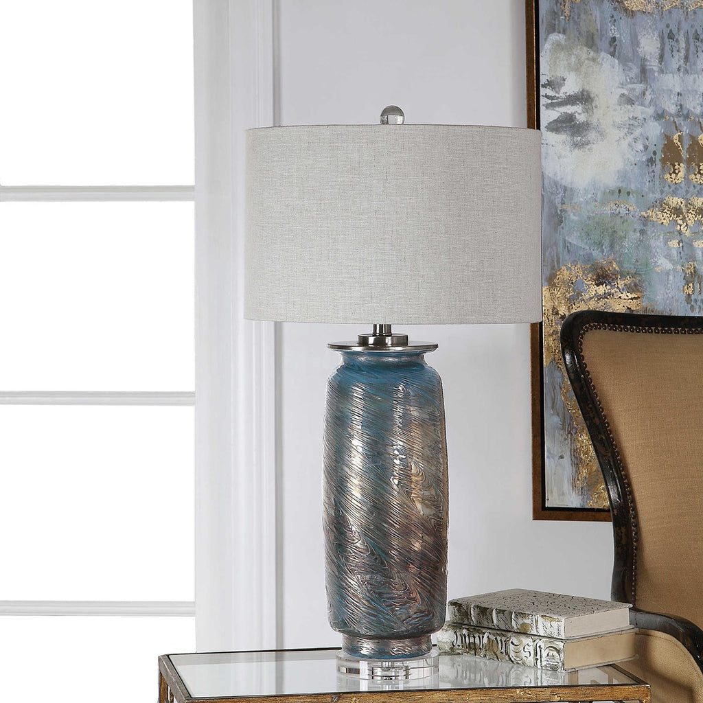 Olesya Swirl Glass Table Lamp - Bombay Mercantile