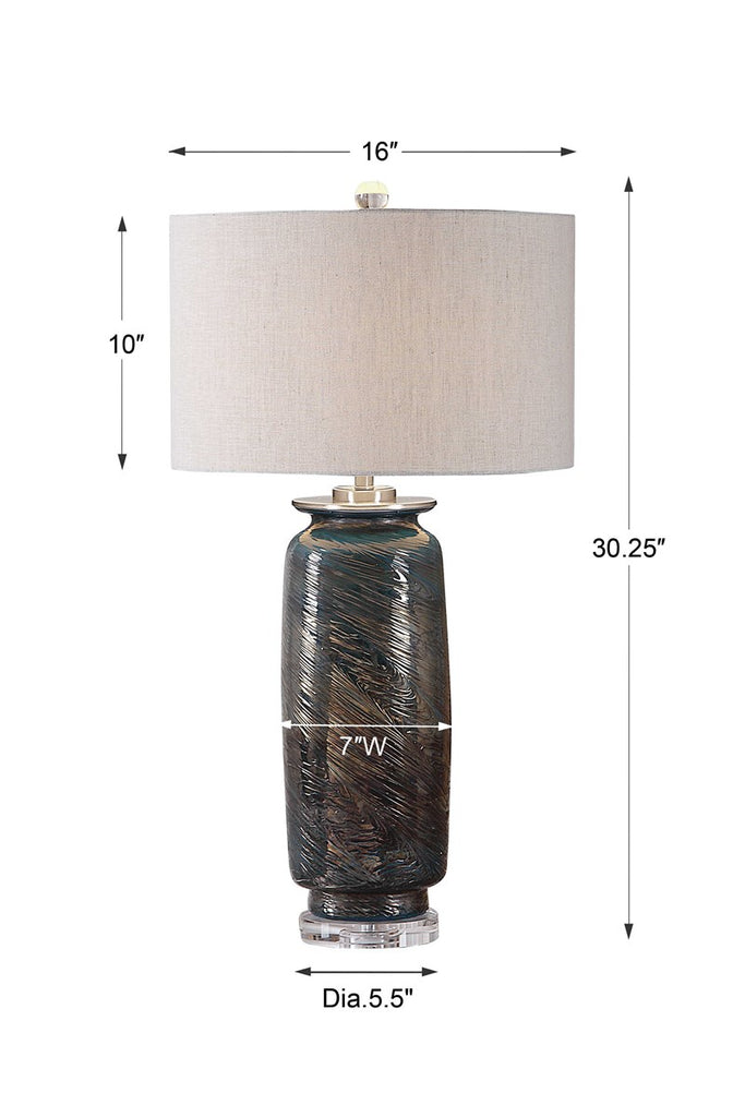 Olesya Swirl Glass Table Lamp - Bombay Mercantile