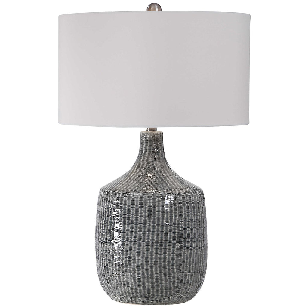 Felipe Distressed Gray Table Lamp - Bombay Mercantile