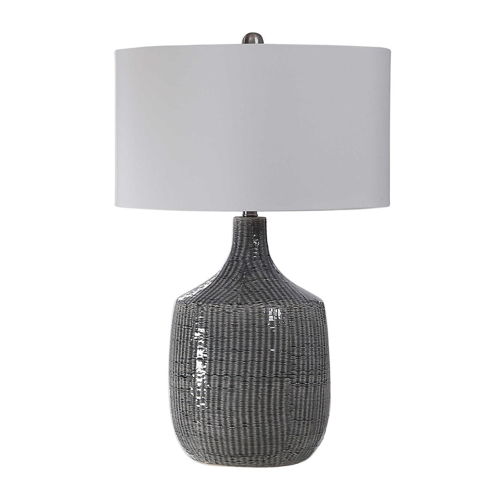 Felipe Distressed Gray Table Lamp - Bombay Mercantile