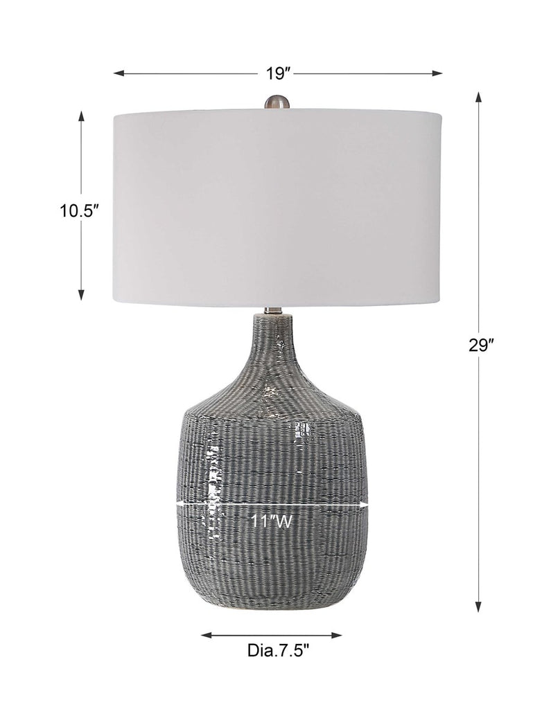 Felipe Distressed Gray Table Lamp - Bombay Mercantile