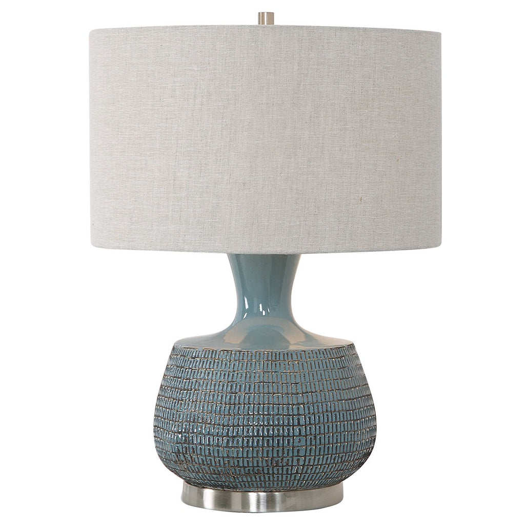 Hearst Blue Glaze Table Lamp - Bombay Mercantile
