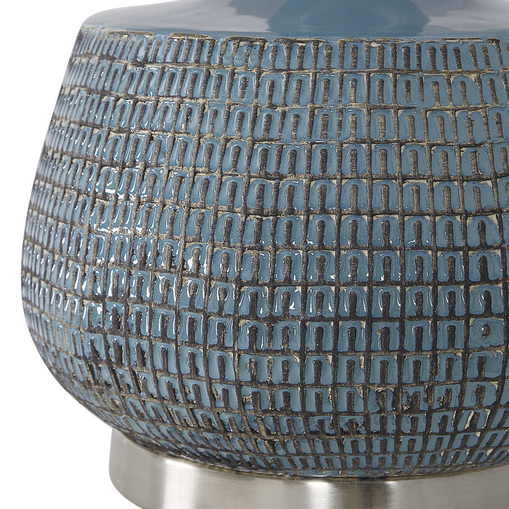 Hearst Blue Glaze Table Lamp - Bombay Mercantile