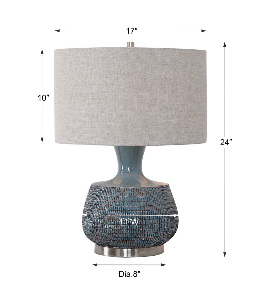 Hearst Blue Glaze Table Lamp - Bombay Mercantile