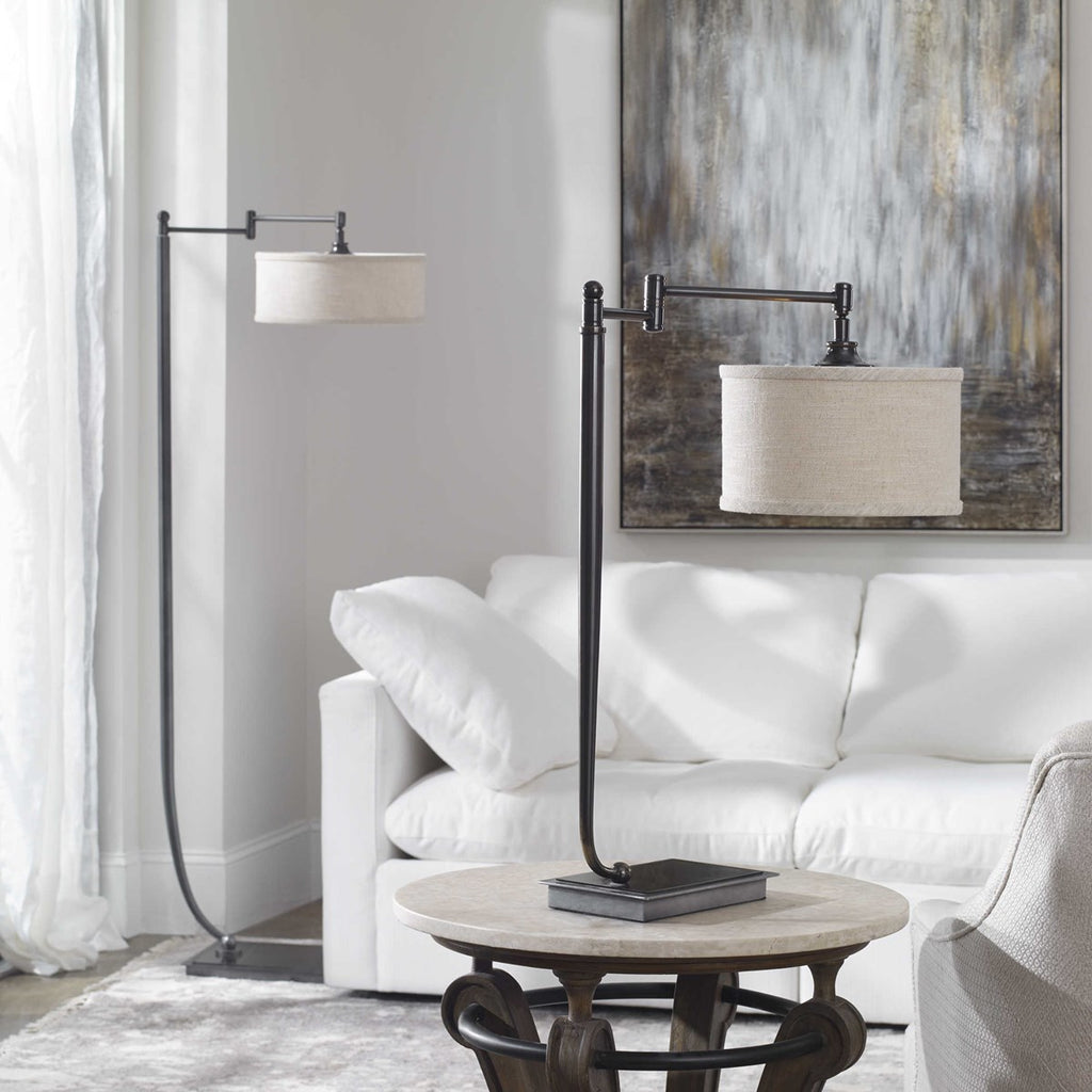 Lamine Dark Bronze Floor Lamp - Bombay Mercantile