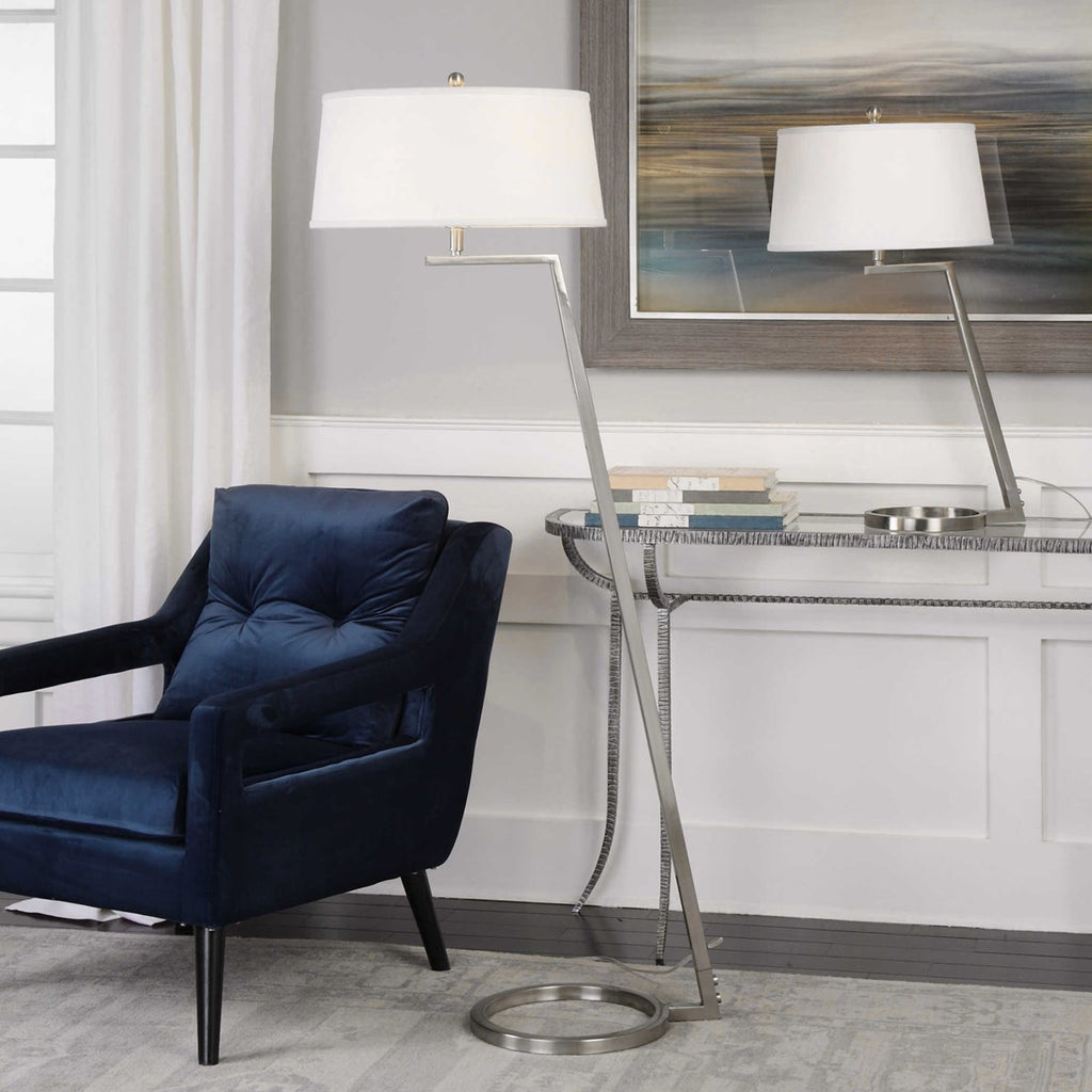 Ordino Modern Nickel Floor Lamp - Bombay Mercantile