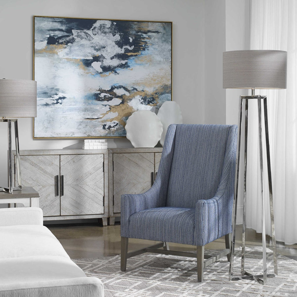 Keokee Polished Nickel Floor Lamp - Bombay Mercantile