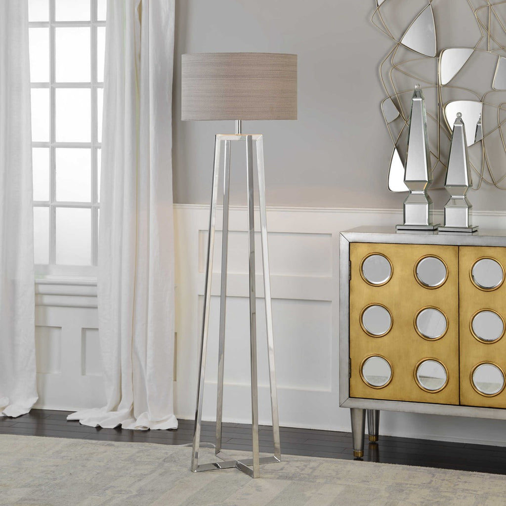 Keokee Polished Nickel Floor Lamp - Bombay Mercantile