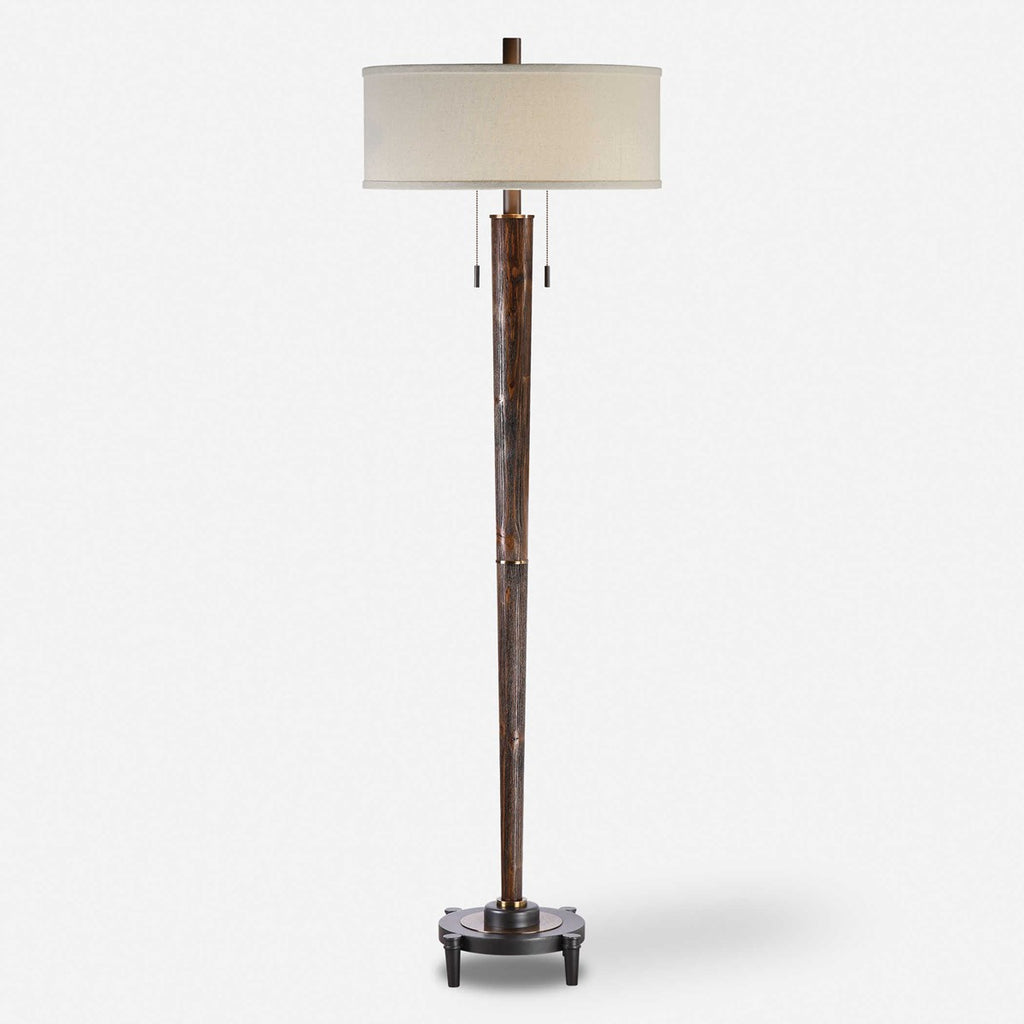 Rhett Burnished Oak Floor Lamp - Bombay Mercantile