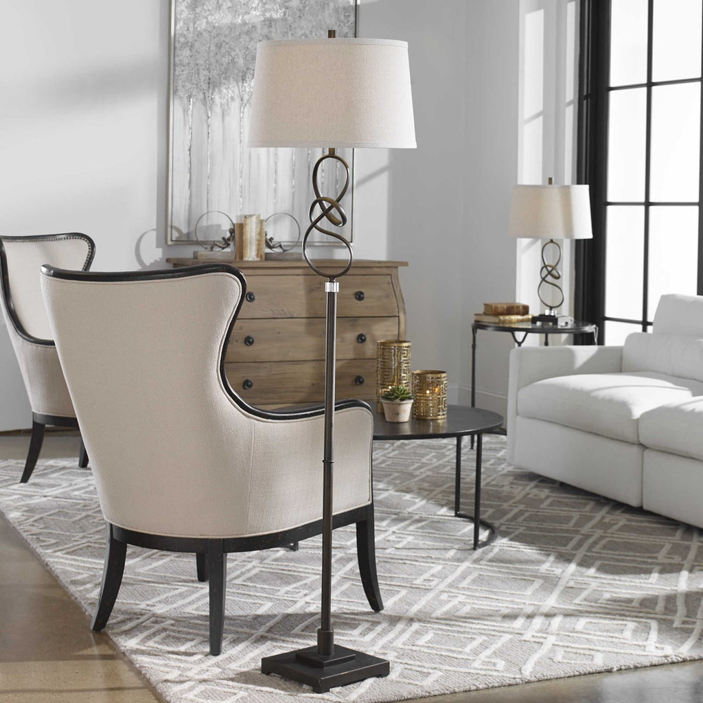 Tenley Twisted Bronze Floor Lamp - Bombay Mercantile