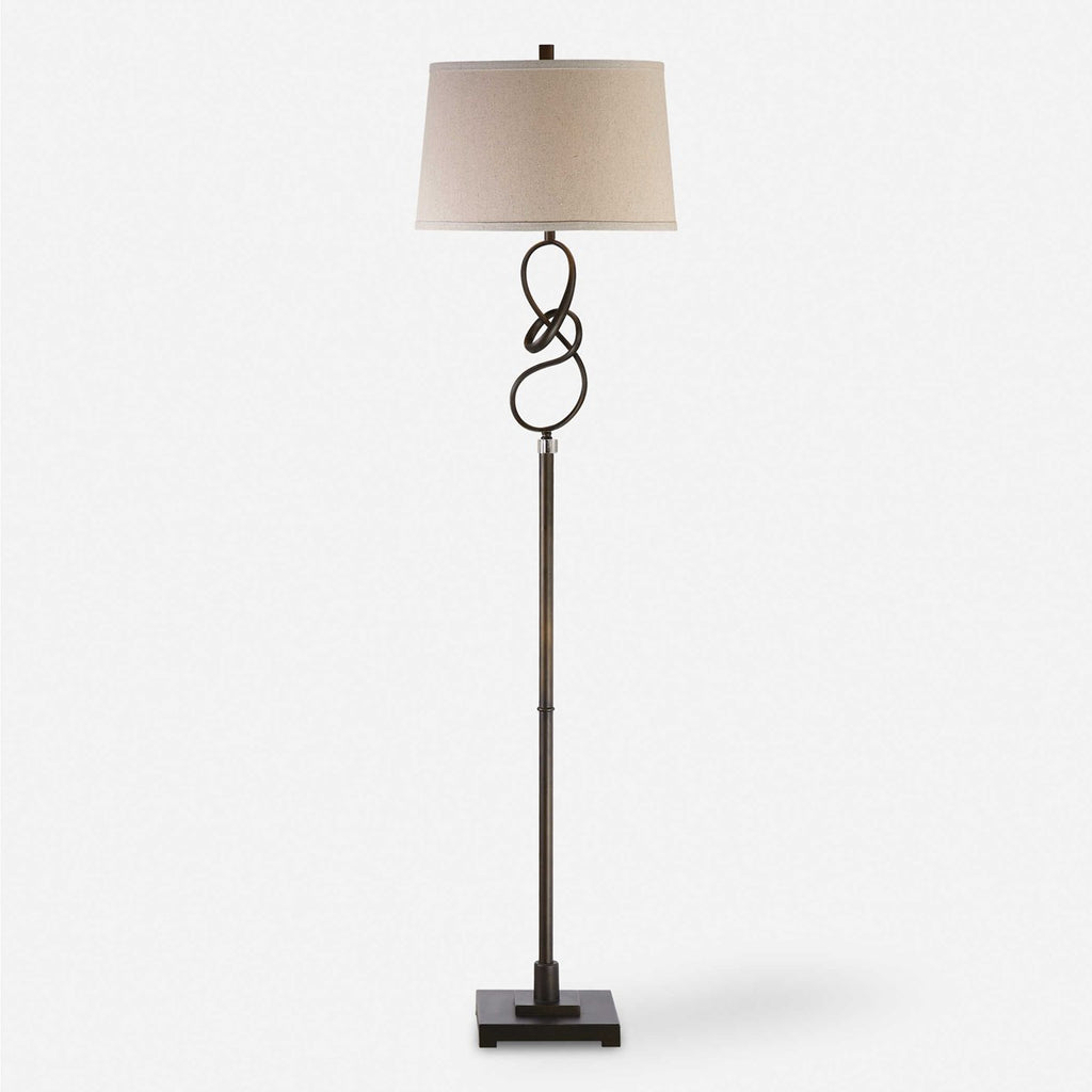 Tenley Twisted Bronze Floor Lamp - Bombay Mercantile