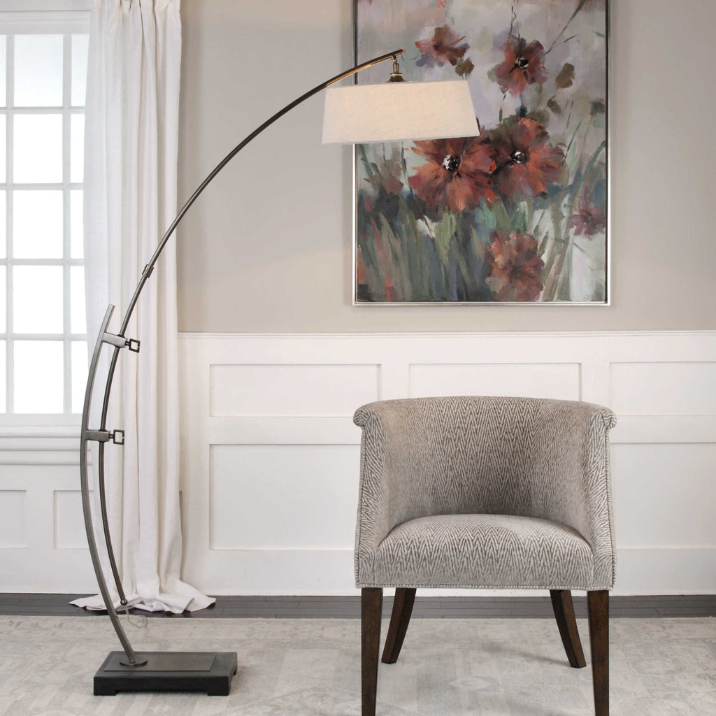Calogero Bronze Arc Floor Lamp - Bombay Mercantile