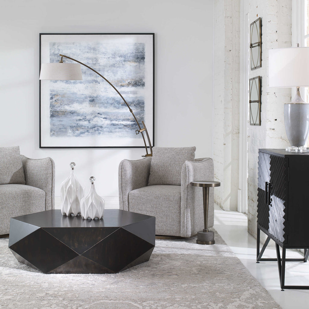 Calogero Bronze Arc Floor Lamp - Bombay Mercantile