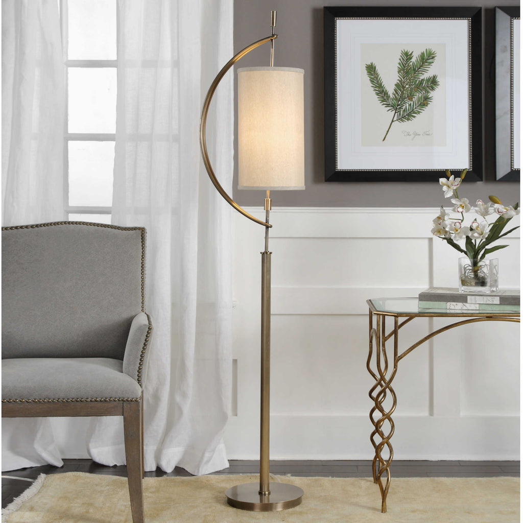 Balaour Antique Brass Floor Lamp - Bombay Mercantile