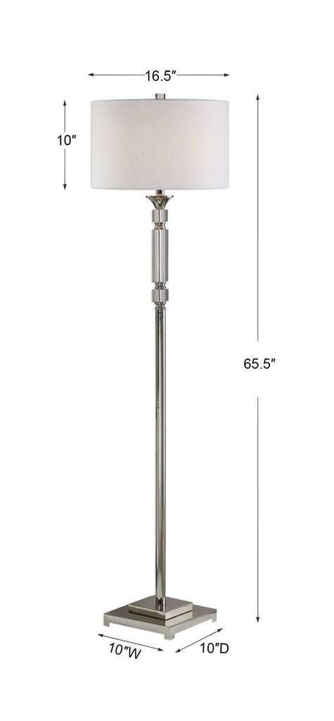 Volusia Nickel Floor Lamp - Bombay Mercantile