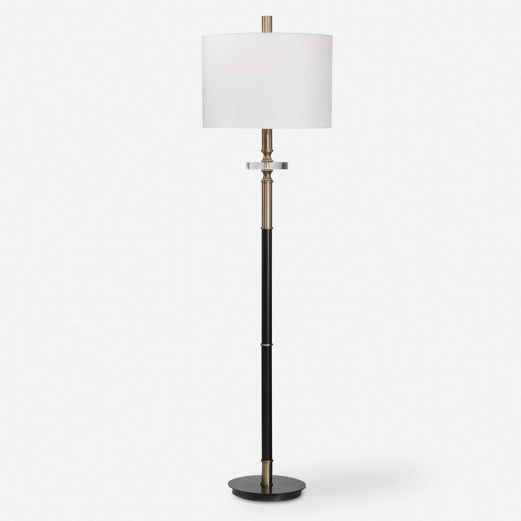 Maud Aged Black Floor Lamp - Bombay Mercantile