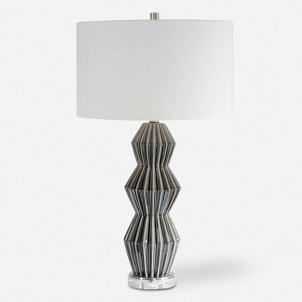 Maxime Smokey Gray Table Lamp - Bombay Mercantile