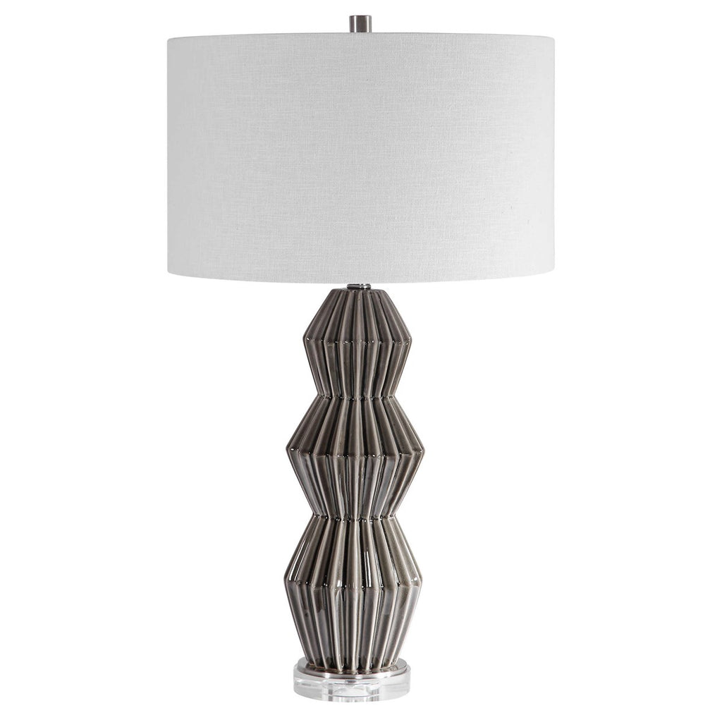 Maxime Smokey Gray Table Lamp - Bombay Mercantile