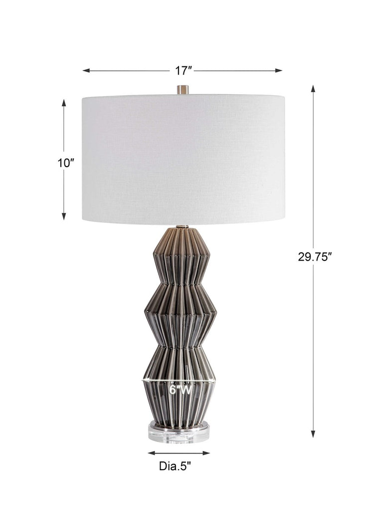 Maxime Smokey Gray Table Lamp - Bombay Mercantile