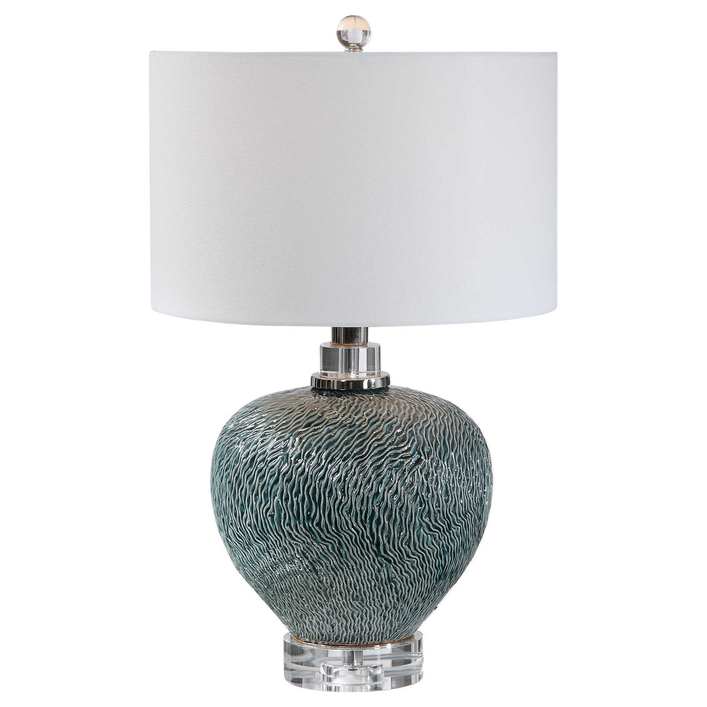 Almera Dark Teal Table Lamp - Bombay Mercantile