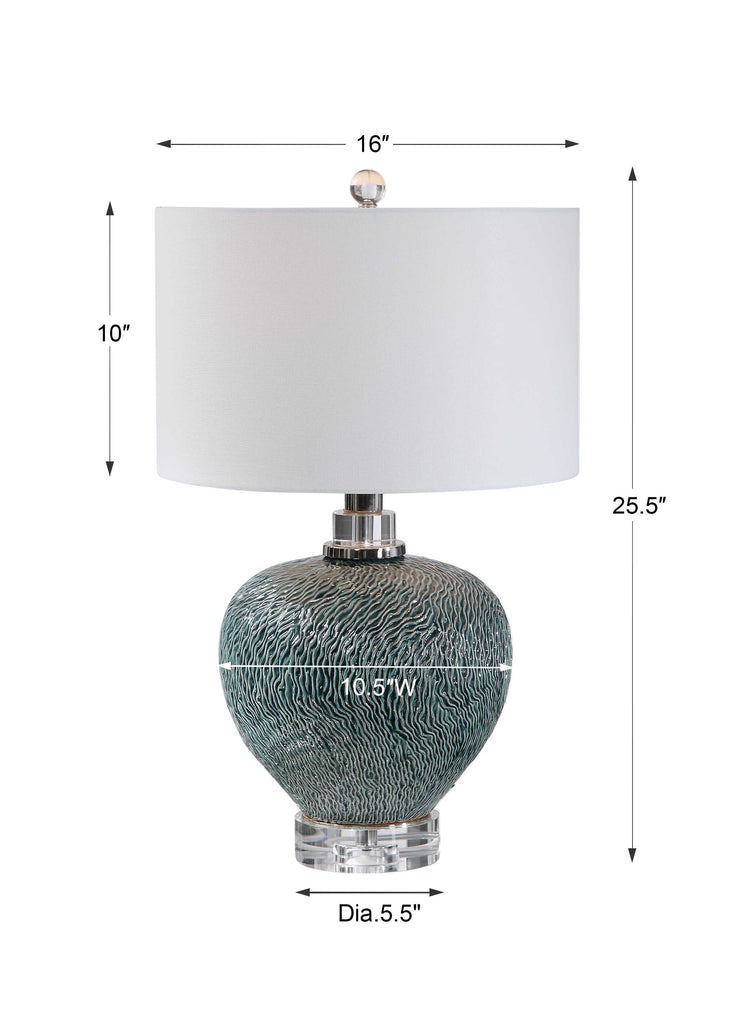 Almera Dark Teal Table Lamp - Bombay Mercantile