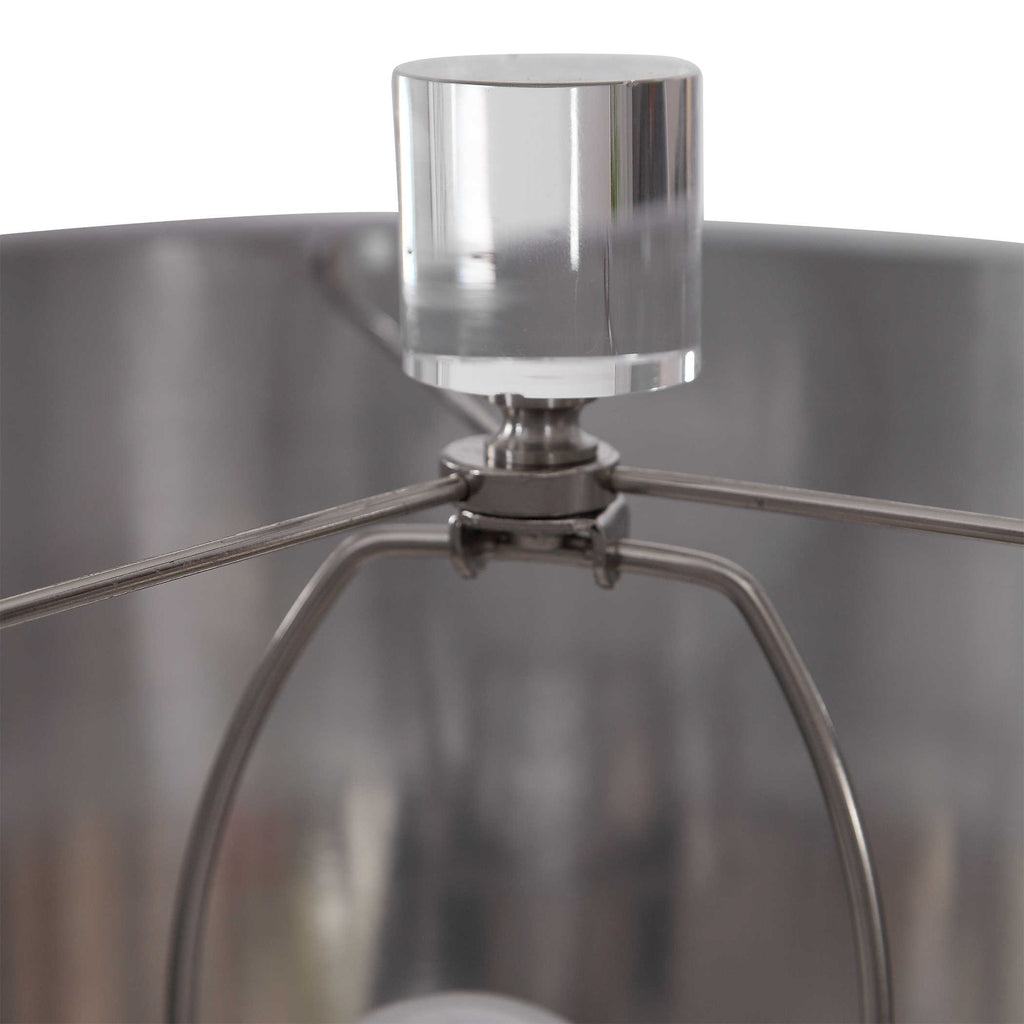 Anitra Metallic Silver Table Lamp - Bombay Mercantile