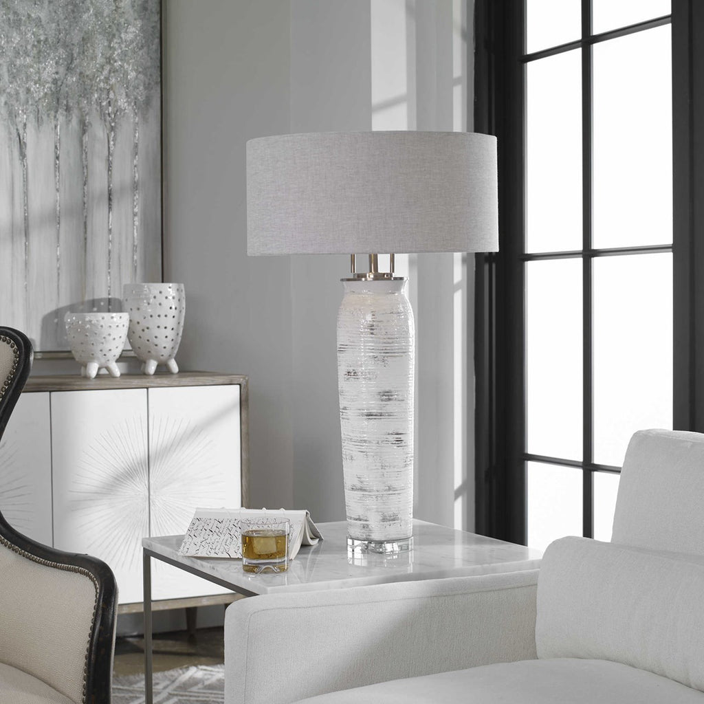 Lenta White Table Lamp - Bombay Mercantile