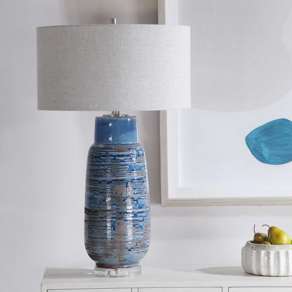 Magellan Blue Table Lamp - Bombay Mercantile